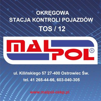 Partner: Okręgowa Stacja Kontroli Pojazdów MALPOL, Adres: ul. Jana Kilińksiego 57 27-400 Ostrowiec Świętokrzyski